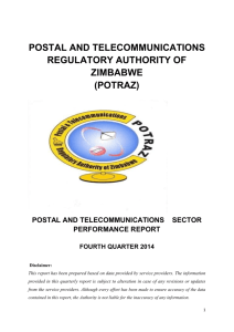 POTRAZ Sector Performance Report 4th Quarter 2014 (pdf)