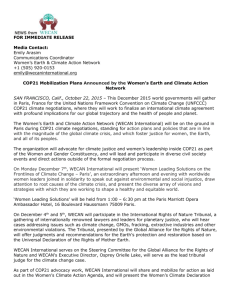 COP21 Mobilization Plans Announced by the Women`s