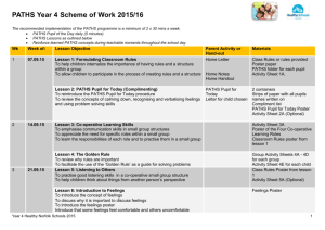 Y4 PATHS Scheme of Work 2015