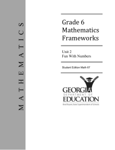 Math 67 Unit 2: Fun with Numbers