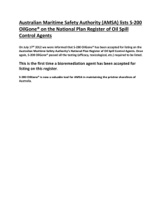 Placed on National Plan Register of Oil Spill Control Agents