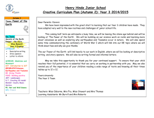 Henry Hinde Junior School Creative Curriculum Plan (Autumn 2)