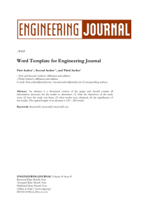 Journal template - Engineering Journal