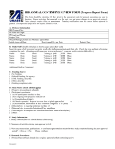IRB Annual / Continuing Review Form