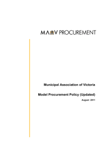 Municipal Association of Victoria Model Procurement Policy (Updated)