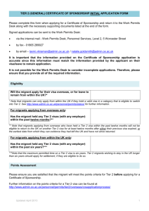 certificate of sponsorship applications checklist