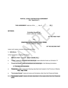 Partial Lease Continuation Agreement