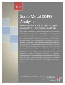 Scrap Metal COPQ Analysis
