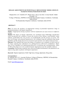 DOSAGE ADJUSTMENTS OF POTENTIALLY HEPATOTOXIC