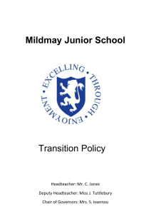 Transition Policy - Mildmay Junior School