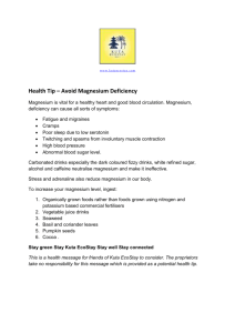 Health Tip avoid magnesium deficiency