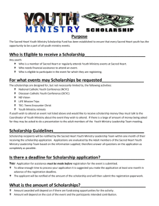 Sacred Heart of Jesus Parish Youth Ministry Scholarship Information