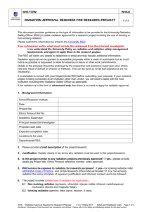 WHS22 Research proposal requiring radiation approval