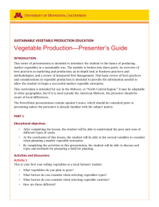 Vegetable Production Presenters Guide