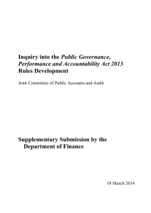 JCPAA Supplementary Submission by the Department of Finance