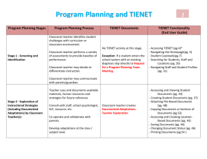 NS Program Planning and TIENET (Stages