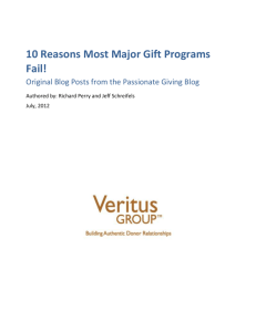 10 Reasons Most Major Gift Programs Fail!