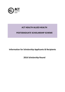 Allied Health Postgraduate Scholarship Scheme