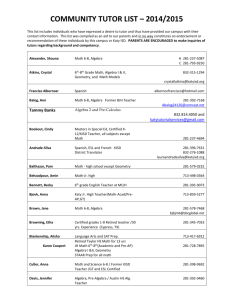 community tutor list – 2014/2015 - Katy Independent School District