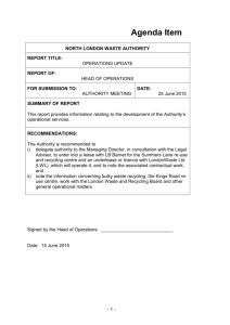 Item 14 - Operations Update - North London Waste Authority