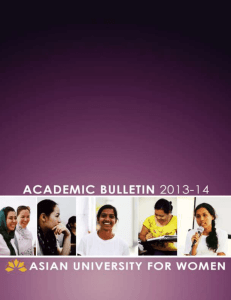 academic_bulletin_ed.. - Asian University for Women (AUW)