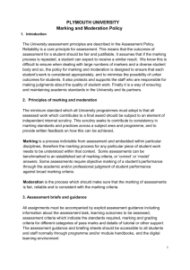 Moderation and Marking Policy