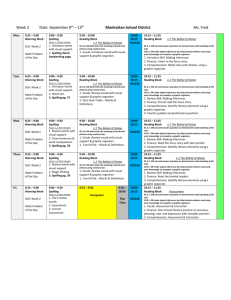 Week 2 Date: September 9th – 13th Manhattan School District Ms