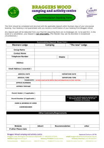 Accommodation Booking form in Word