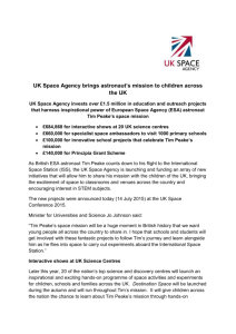 UK Space Agency Press release - The Association for Science and
