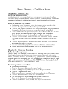 Chapter 5: Periodic Law - Madison Public Schools