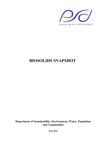 Biosolids snapshot - Department of the Environment