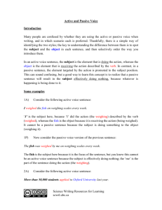 Active and Passive Voice - Science Writing Resources