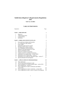 Subdivision (Registrar`s Requirements) Regulations 2011