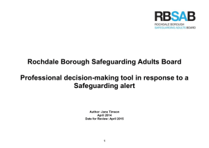 Professional decision-making tool in response to a Safeguarding alert