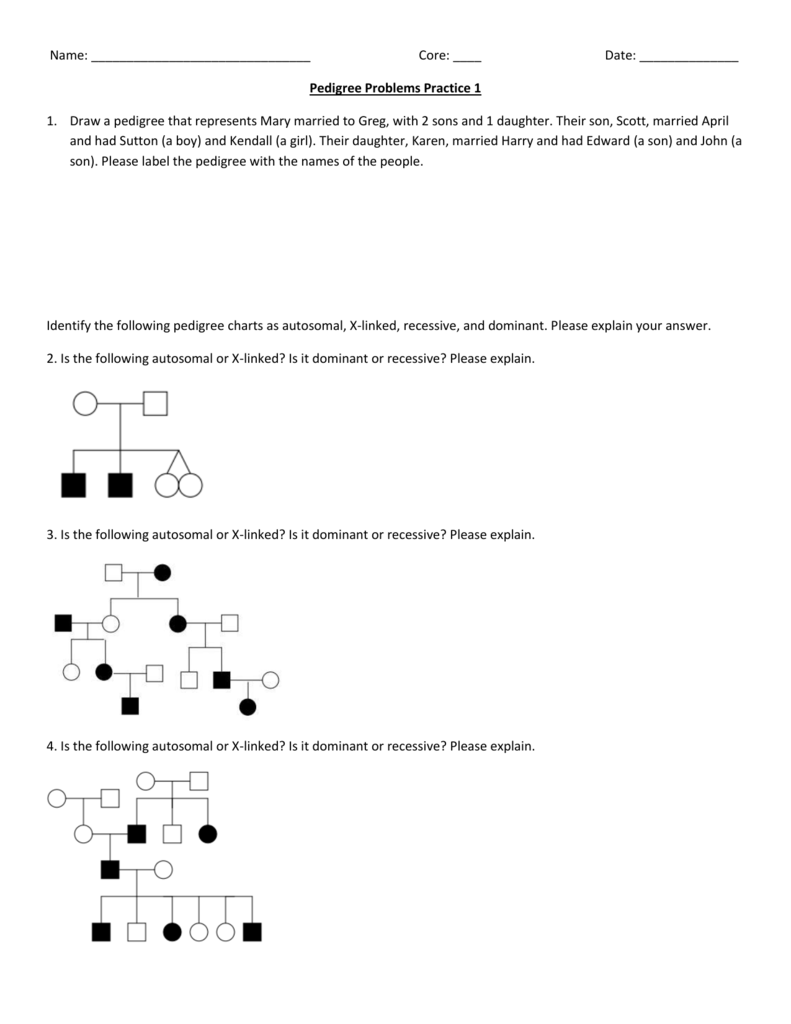 Pedigree Chart X Linked Recessive