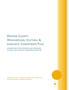 Orange County Wraparound: Cultural & Linguistic Competence Plan