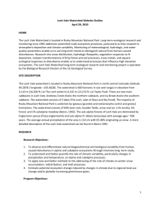 Loch Vale Watershed Website Outline