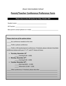 Parent teacher conference form