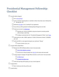 Presidential Management Fellowship Checklist