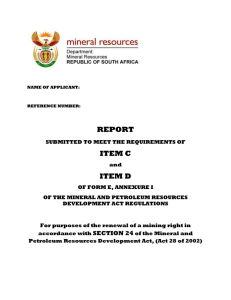 Environmental Report for mining right renewals