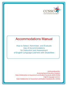 Accommodations Manual - Council of Chief State School Officers