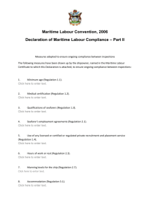 Declaration of Maritime Labour Compliance – Part II