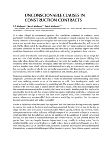 Unconscionable Clauses in Construction Contracts