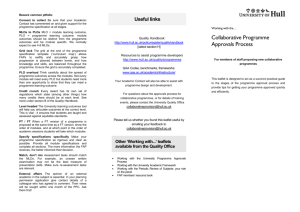 Collaborative Programme Approvals Process