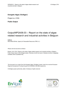 Algae Market Assessment - AIN – The Algal Information Network!