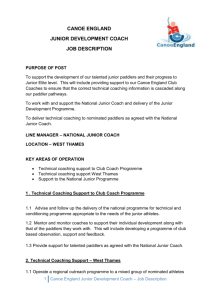 canoe england junior development coach job description