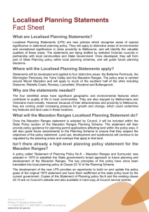 Localised Planning Statements - Macedon Ranges Shire Council
