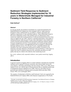 Sediment Yield Response to Sediment Reduction Strategies