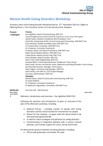 Minutes of the Eating Disorder Workshop 17/11/14