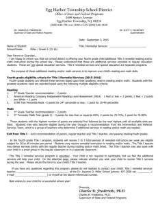 Miller School Title One Eligibility Letter 4th Grade